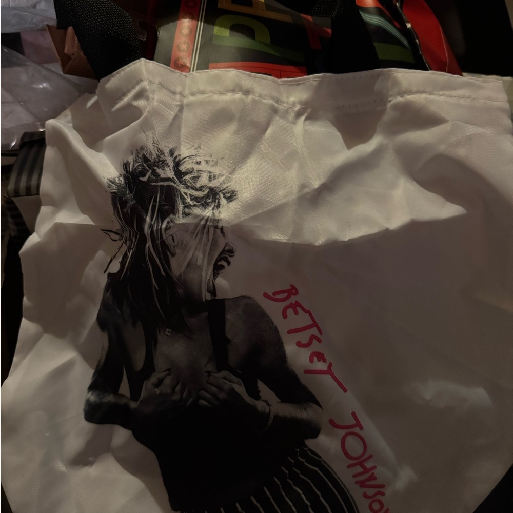 Betsey Johnson White and Black Tote Bag with Striking Design
